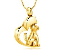 ZEZILE Urne collier pour cendres chien crémation bijoux en acier inoxydable cendres pendentif animal de compagnie chien chat souvenir mémorial bijoux pour homme femmes