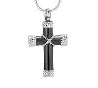 ZEZILE Urne collier pour cendres corde Croix crémation bijoux en acier inoxydable souvenir mémorial bijoux pendentif en cendre pour femmes hommes