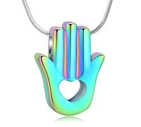 ZEZILE Urne collier pour cendres crémation bijoux en acier inoxydable cendres pendentif évidé souvenir collier mémorial pour bijoux
