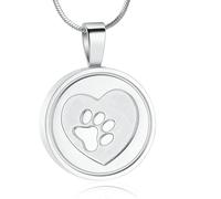 ZEZILE Urne collier pour cendres crémation circulaire bijoux patte empreinte en acier inoxydable souvenir mémorial cendre pendentif bijoux pour hommes femmes