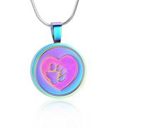 ZEZILE Urne collier pour cendres crémation circulaire bijoux patte empreinte en acier inoxydable souvenir mémorial cendre pendentif bijoux pour hommes femmes
