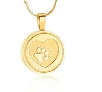 ZEZILE Urne collier pour cendres crémation circulaire bijoux patte empreinte en acier inoxydable souvenir mémorial cendre pendentif bijoux pour hommes femmes