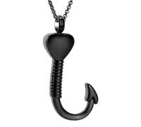ZEZILE Urne collier pour cendres crochet de pêche crémation bijoux pour femmes hommes en acier inoxydable souvenir mémorial humain animal de compagnie cendres pendentif