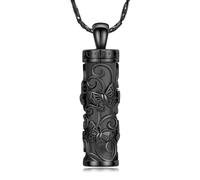 ZEZILE Urne collier pour cendres cylindre papillon crémation bijoux pour femmes hommes mémorial collier souvenir bijoux cendres pendentif