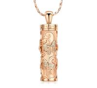 ZEZILE Urne collier pour cendres cylindre papillon crémation bijoux pour femmes hommes mémorial collier souvenir bijoux cendres pendentif