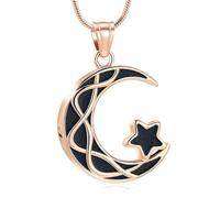 ZEZILE Urne collier pour cendres en acier inoxydable crémation bijoux étoile lune cendres pendentif souvenir Memorial cendres collier pour femmes hommes