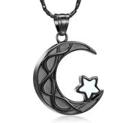 ZEZILE Urne collier pour cendres en acier inoxydable crémation bijoux étoile lune cendres pendentif souvenir Memorial cendres collier pour femmes hommes