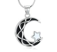 ZEZILE Urne collier pour cendres en acier inoxydable crémation bijoux étoile lune cendres pendentif souvenir Memorial cendres collier pour femmes hommes
