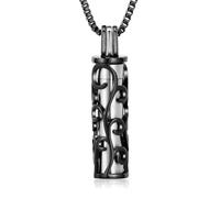 ZEZILE Urne collier pour cendres en acier inoxydable cylindre creux médaillon crémation bijoux souvenir souvenir cadeau commémoratif pour les femmes hommes