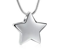 ZEZILE Urne collier pour cendres étoile crémation bijoux en acier inoxydable mémorial cendres souvenir pendentif pour femmes hommes collier commémoratif