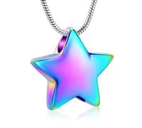 ZEZILE Urne collier pour cendres étoile crémation bijoux en acier inoxydable mémorial cendres souvenir pendentif pour femmes hommes collier commémoratif