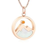 ZEZILE Urne collier pour cendres montagne souvenir crémation bijoux en acier inoxydable pendentif en cendre pour femmes hommes mémorial collier de cendres