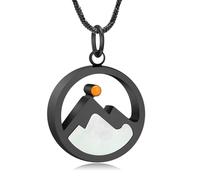 ZEZILE Urne collier pour cendres montagne souvenir crémation bijoux en acier inoxydable pendentif en cendre pour femmes hommes mémorial collier de cendres