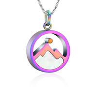 ZEZILE Urne collier pour cendres montagne souvenir crémation bijoux en acier inoxydable pendentif en cendre pour femmes hommes mémorial collier de cendres