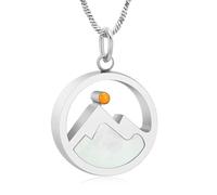 ZEZILE Urne collier pour cendres montagne souvenir crémation bijoux en acier inoxydable pendentif en cendre pour femmes hommes mémorial collier de cendres