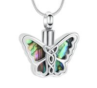 ZEZILE Urne collier pour cendres papillon crémation bijoux en acier inoxydable souvenir mémorial animal de compagnie humain cendre pendentif bijoux pour femmes hommes