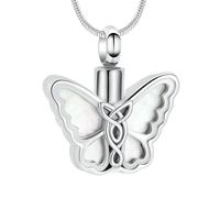 ZEZILE Urne collier pour cendres papillon crémation bijoux en acier inoxydable souvenir mémorial animal de compagnie humain cendre pendentif bijoux pour femmes hommes