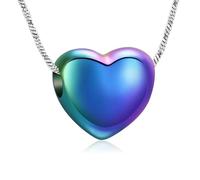 ZEZILE Urne collier pour cendres petit coeur crémation bijoux en acier inoxydable cendres pendentif pour femmes hommes coeur souvenir mémorial bijoux
