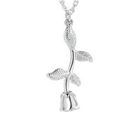 ZEZILE Urne collier pour cendres Roseflower crémation bijoux en acier inoxydable cendres pendentif pour femmes hommes souvenir mémorial cendres bijoux