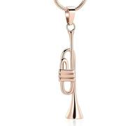 ZEZILE Urne collier pour cendres trompette crémation bijoux en acier inoxydable cendres pendentif souvenir mémorial pour bijoux pour femmes hommes