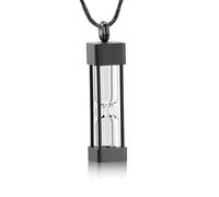 ZEZILE Urne collier pour cendres verre sablier crémation bijoux en acier inoxydable cendres pendentif pour femmes hommes souvenir mémorial bijoux
