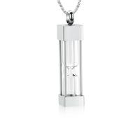 ZEZILE Urne collier pour cendres verre sablier crémation bijoux en acier inoxydable cendres pendentif pour femmes hommes souvenir mémorial bijoux