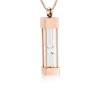 ZEZILE Urne collier pour cendres verre sablier crémation bijoux en acier inoxydable cendres pendentif pour femmes hommes souvenir mémorial bijoux