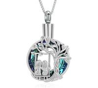 ZEZILE Urne colliers pour cendres arbre de vie crémation bijoux cristal cendres pendentif soeur Memorial collier souvenir bijoux pour femmes