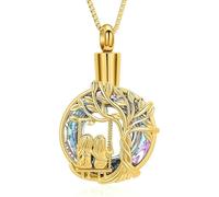 ZEZILE Urne colliers pour cendres arbre de vie crémation bijoux cristal cendres pendentif soeur Memorial collier souvenir bijoux pour femmes