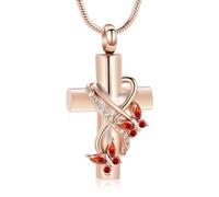 ZEZILE Urne colliers pour cendres papillon crémation bijoux pour cendres pour Croix humaine avec pendentif en cristal papillon mémorial cendre