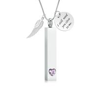 ZEZILE Urne Colliers pour Cendres pour Femmes Hommes Médaillons Médaillons Pendentif Gravé Toujours dans mon Esprit, Pour Toujours dans mon