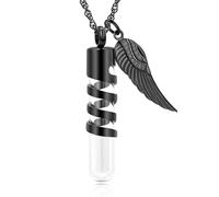 ZEZILE Urne Colliers pour Cendres pour Femmes Hommes Médaillons Médaillons Pendentif Gravé Toujours dans mon Esprit, Pour Toujours dans mon