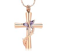 ZEZILE Urne Colliers pour Cendres pour Femmes Hommes Médaillons Médaillons Pendentif Gravé Toujours dans mon Esprit, Pour Toujours dans mon