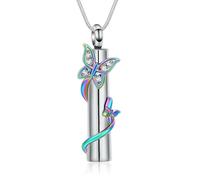 ZEZILE Urne Colliers pour Cendres pour Femmes Hommes Médaillons Médaillons Pendentif Gravé Toujours dans mon Esprit, Pour Toujours dans mon