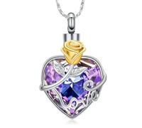 ZEZILE Urne Colliers pour Cendres pour Femmes Hommes Médaillons Médaillons Pendentif Gravé Toujours dans mon Esprit, Pour Toujours dans mon