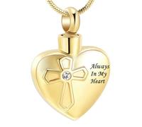 ZEZILE Urne Colliers pour Cendres pour Femmes Hommes Médaillons Médaillons Pendentif Gravé Toujours dans mon Esprit, Pour Toujours dans mon