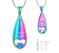 ZEZILE Urne Colliers pour Cendres pour Femmes Hommes Médaillons Médaillons Pendentif Gravé Toujours dans mon Esprit, Pour Toujours dans mon