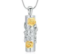 ZEZILE Urne Colliers pour Cendres pour Femmes Hommes Médaillons Médaillons Pendentif Gravé Toujours dans mon Esprit, Pour Toujours dans mon