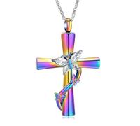 ZEZILE Urne Colliers pour Cendres pour Femmes Hommes Médaillons Médaillons Pendentif Gravé Toujours dans mon Esprit, Pour Toujours dans mon