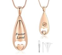 ZEZILE Urne Colliers pour Cendres pour Femmes Hommes Médaillons Médaillons Pendentif Gravé Toujours dans mon Esprit, Pour Toujours dans mon
