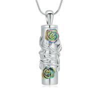 ZEZILE Urne Colliers pour Cendres pour Femmes Hommes Médaillons Médaillons Pendentif Gravé Toujours dans mon Esprit, Pour Toujours dans mon