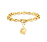ZEZILE Urne de crémation Bracelet pour cendres en acier inoxydable amour coeur incrusté pendentif en cristal souvenir Memorial chaîne à la main