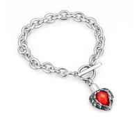 ZEZILE Urne de crémation Bracelet pour cendres en acier inoxydable Cristal Coeur Pendentif à la main Chaîne souvenir Êtres chers Bijoux commémoratifs