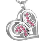 ZEZILE Urne de crémation pour cendres Urne commémorative papillon animal Pendentif collier Charms