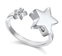 ZEZILE Urne étoile doigt bague pour cendres pour les femmes en acier inoxydable Memorial Ashes souvenir bague ouverte pour les femmes