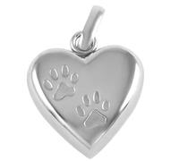 ZEZILE Urne pour animaux de compagnie pendentif pour cendres en acier inoxydable patte empreinte dans mon coeur souvenir Memorial collier crémation bijoux