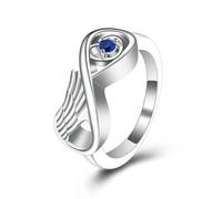 ZEZILE Urnes commémoratives anneau aile urne pour les femmes en acier inoxydable bijoux Humain/animal de compagnie cendres support Anneaux de crémation personnalisés