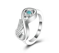 ZEZILE Urnes commémoratives anneau aile urne pour les femmes en acier inoxydable bijoux Humain/animal de compagnie cendres support Anneaux de crémation personnalisés