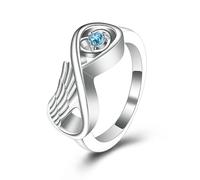 ZEZILE Urnes commémoratives anneau aile urne pour les femmes en acier inoxydable bijoux Humain/animal de compagnie cendres support Anneaux de crémation personnalisés