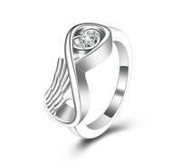 ZEZILE Urnes commémoratives anneau aile urne pour les femmes en acier inoxydable bijoux Humain/animal de compagnie cendres support Anneaux de crémation personnalisés